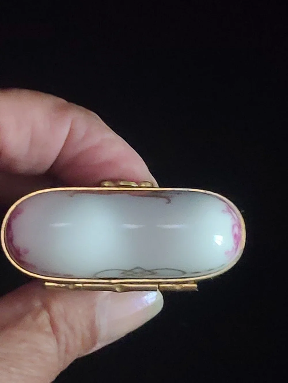 Vtg Ancienne Manufacture Royale d'Artois Limoges Heart Trinket Box Pink Roses